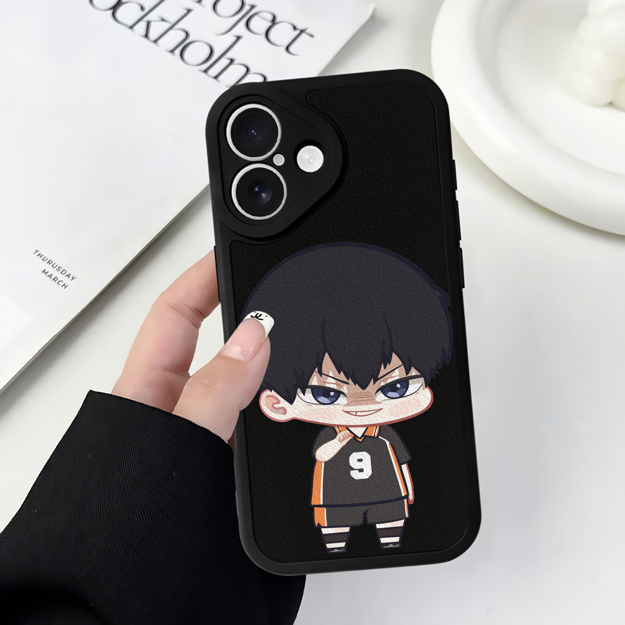 （画像用） ハイキュー!! Haikyu!! 【iPhone 16シリーズ対応】シリコンスマホケース（レザー調） 材質：シリコン